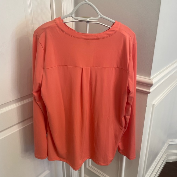 Michael Kors Vibrant Coral Blouse with Zipper - Picture 3 of 7